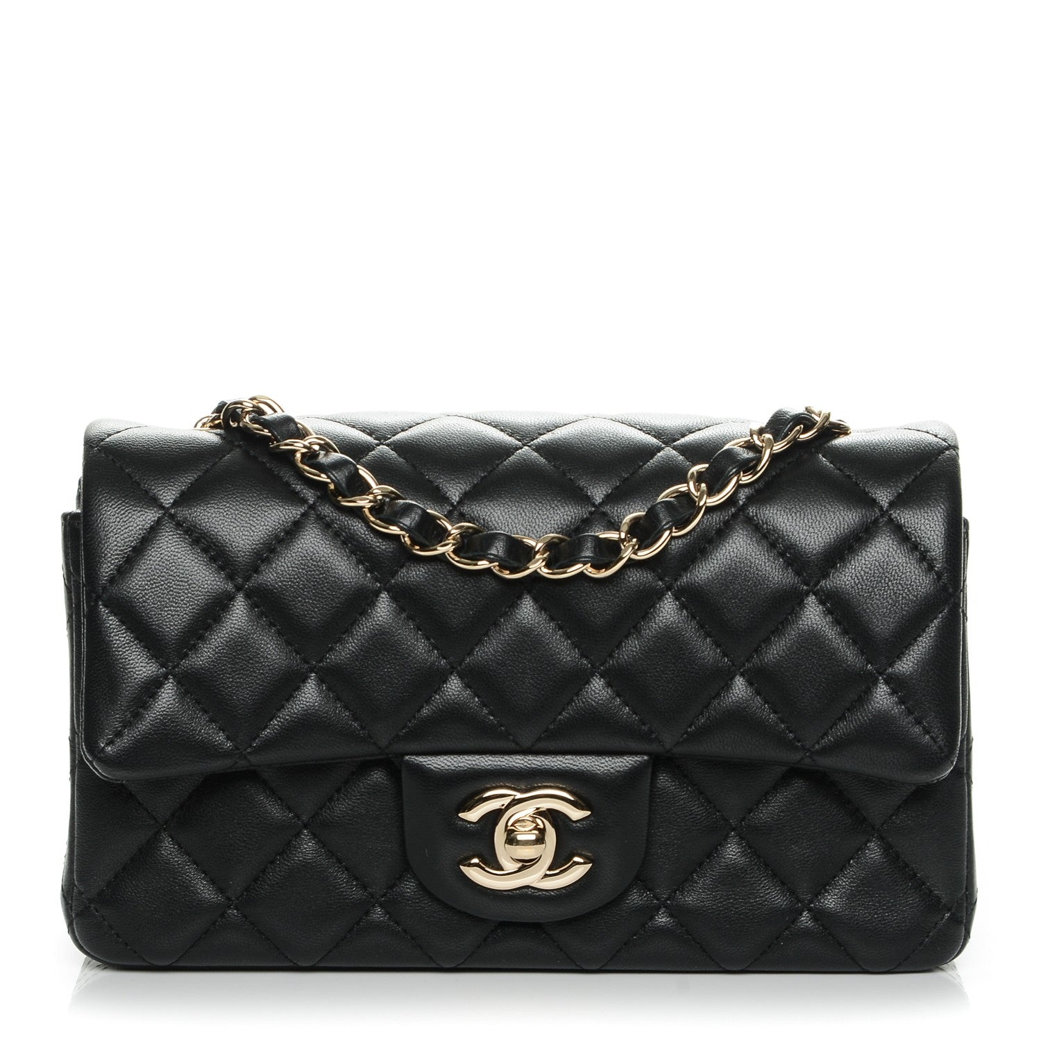 Chanel Lambskin Quilted Mini Rectangular Flap Black 1 of 7