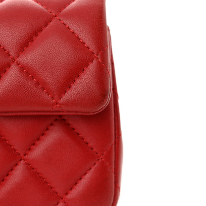 Chanel Lambskin Quilted Extra Mini Rectangular Flap Red 14 of 15