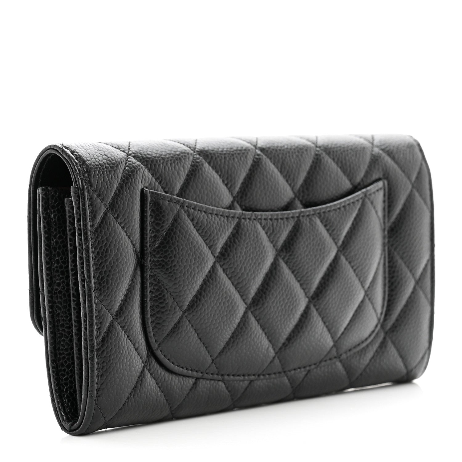 Chanel Caviar Quilted Long Flap Wallet Black 3 of 9