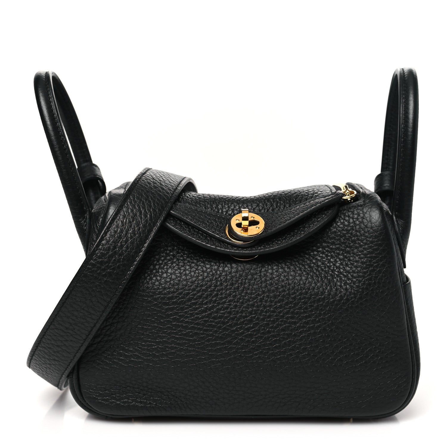 Hermes Taurillon Clemence Mini Lindy 20 Black 1 of 11