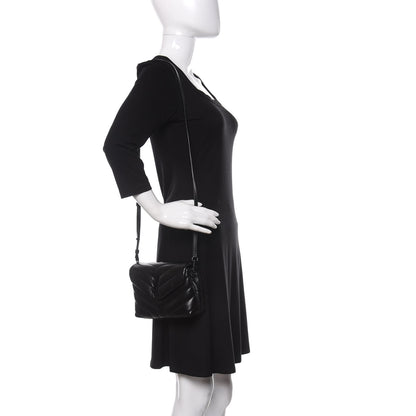 Saint Laurent Calfskin Y Quilted Monogram Toy Loulou Crossbody Bag Black 2 of 13