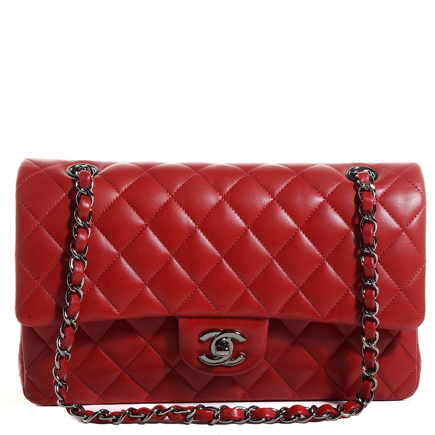 Chanel Lambskin Quilted Medium Double Flap Red 1 of 9