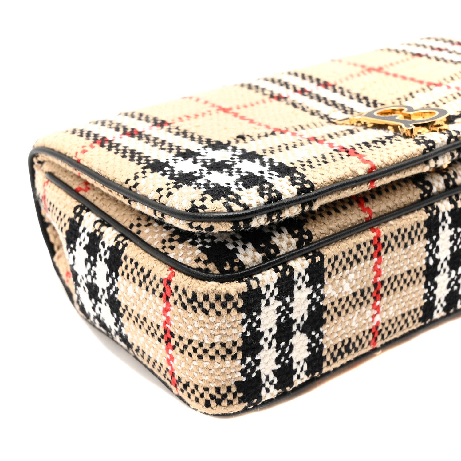Burberry Calfskin Boucle Check Small Lola Chain Bag Archive Beige 9 of 10