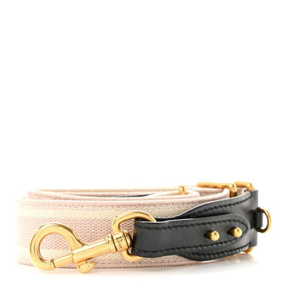 Christian Dior Canvas Embroidered Shoulder Strap Pink Beige 1 of 6