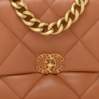 Chanel Lambskin Quilted Large Chanel 19 Flap Brown 8 of 10