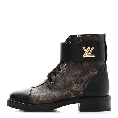 Louis Vuitton Calfskin Wonderland Ranger Boots 39 Black 1 of 8