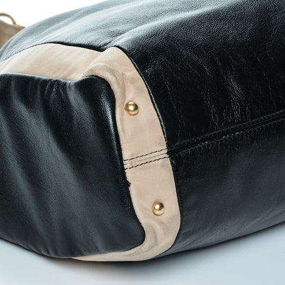 Chanel Lambskin Small Olsen Shoulder Bag Black Beige 5 of 9