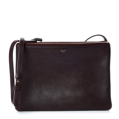Celine Smooth Lambskin Large Trio Crossbody Bag Bordeaux 1 of 17