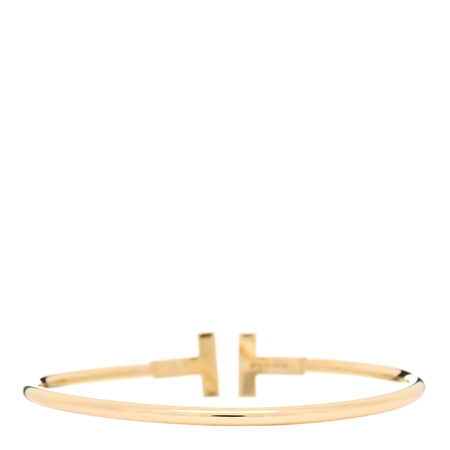 Tiffany 18K Yellow Gold Diamond T Wire Bracelet 2 of 4