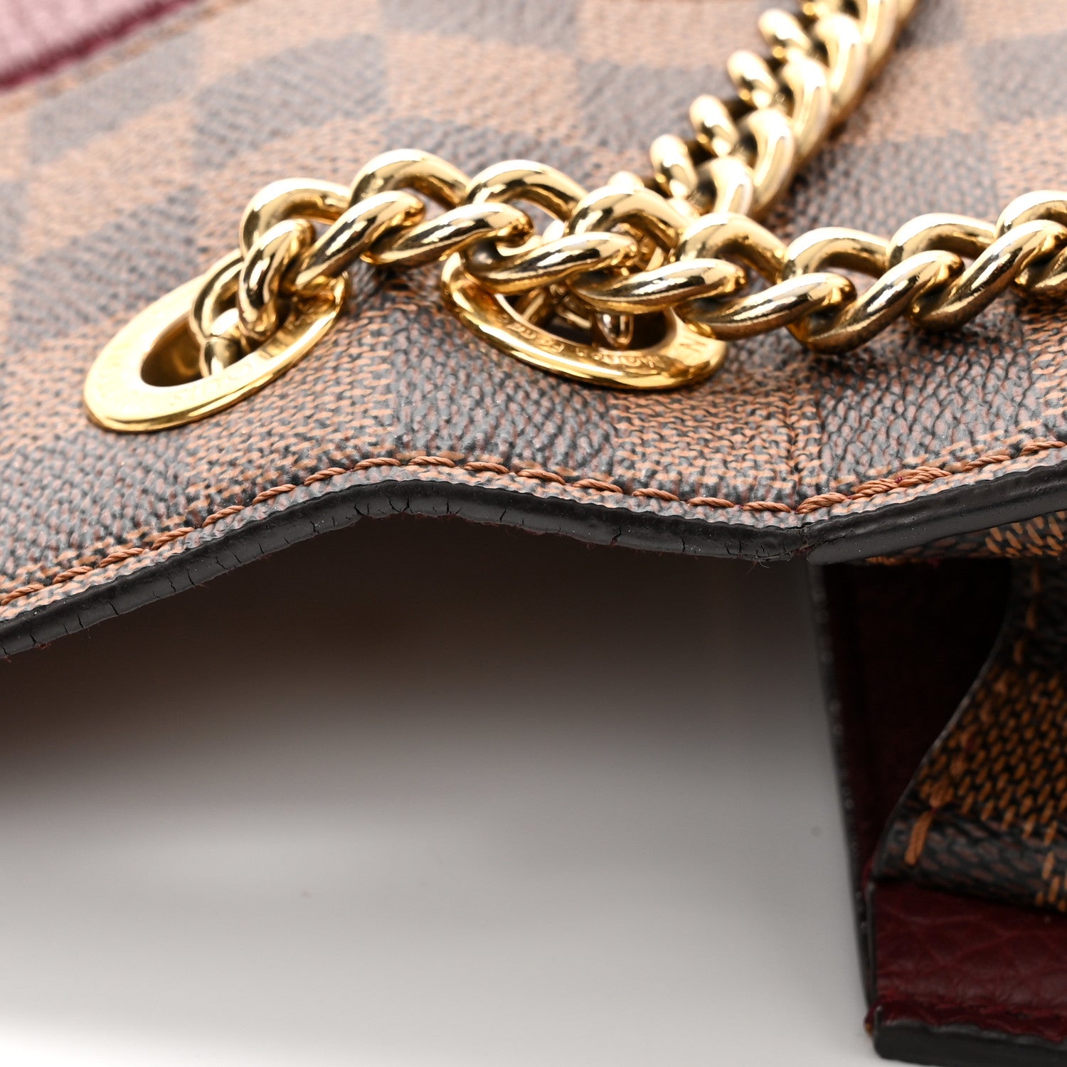 Louis Vuitton Damier Ebene Cuir Taurillon Wight Bordeaux 10 of 12