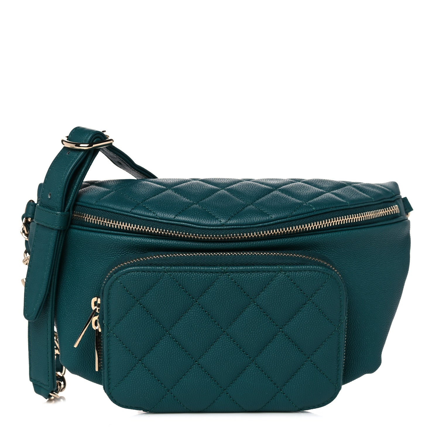 Chanel Caviar Quilted Business Affinity Waist Belt Bag Dark Turquoise 1 of 9