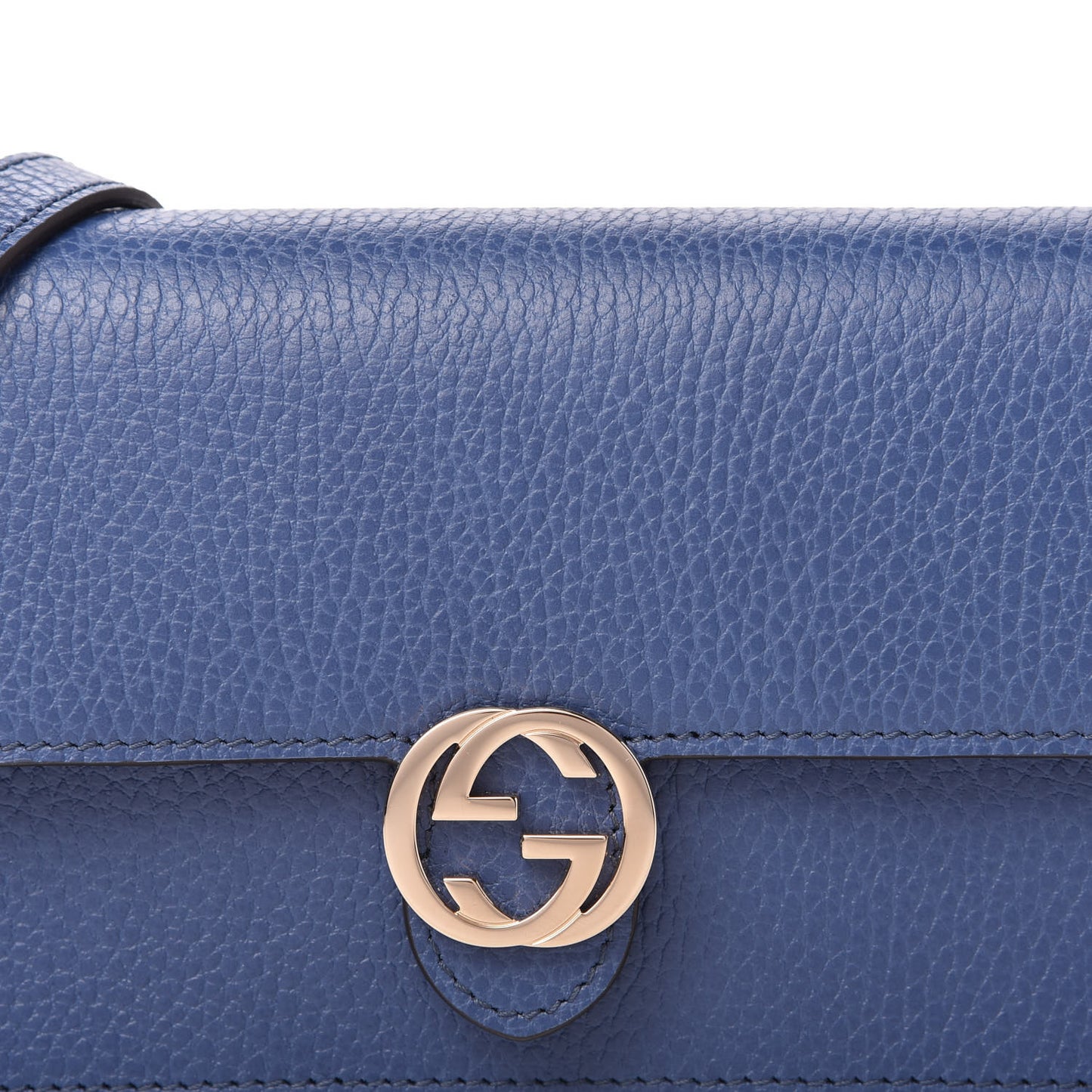 Dollar Calfskin Interlocking G Chain Wallet Caspian