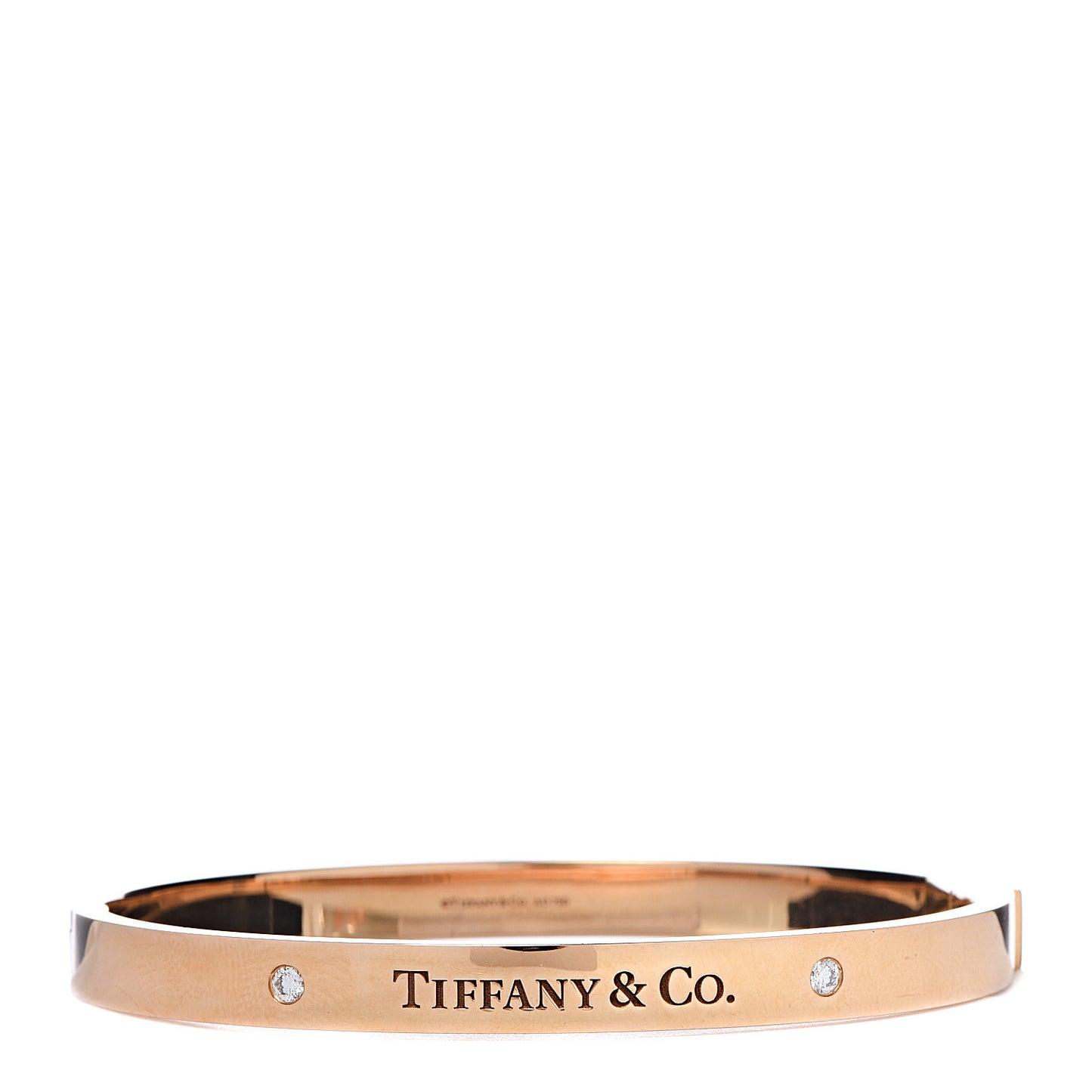 18K Rose Gold Diamond Hinged Bangle Bracelet