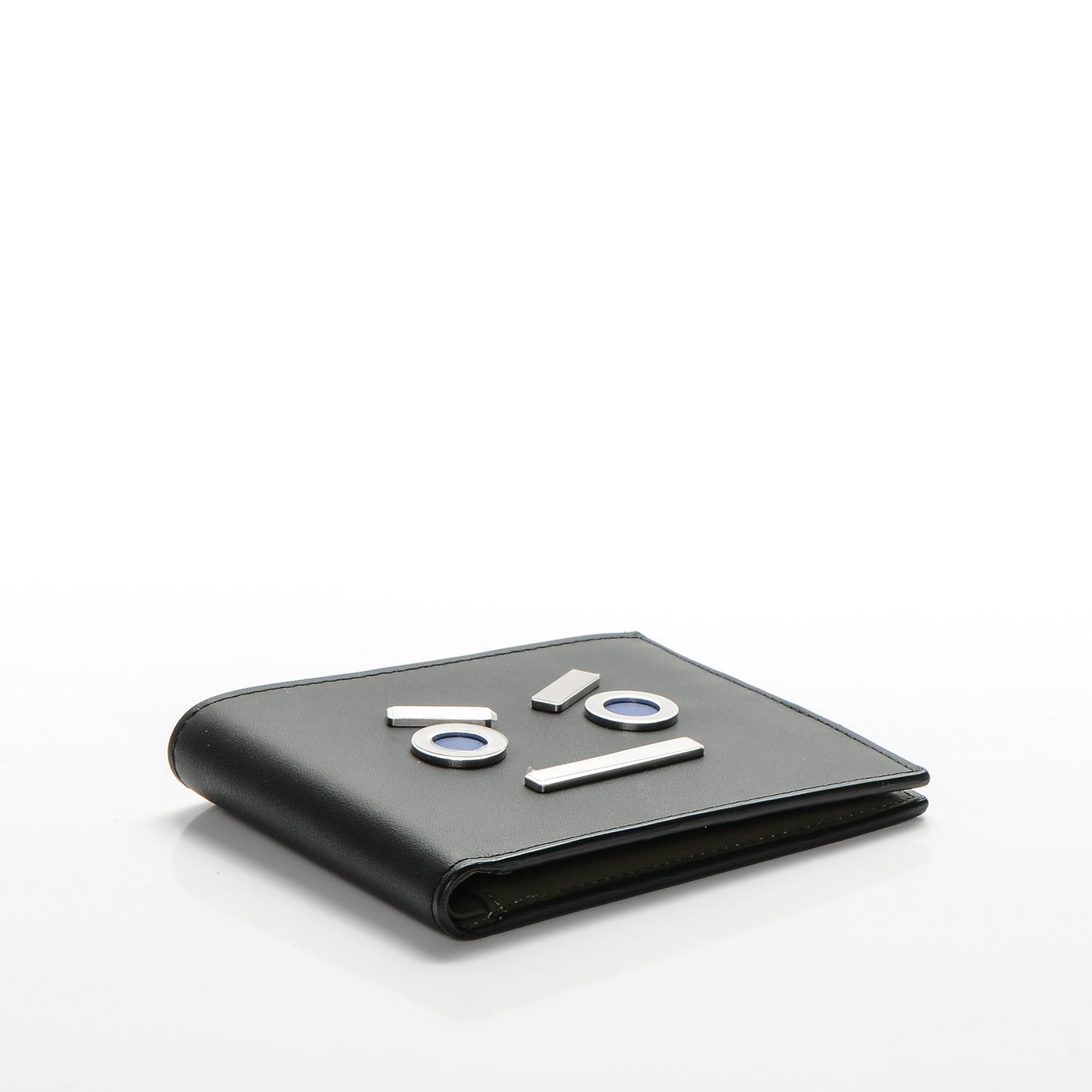 Vitello Century Face No Words Bi-Fold Wallet Black Blue