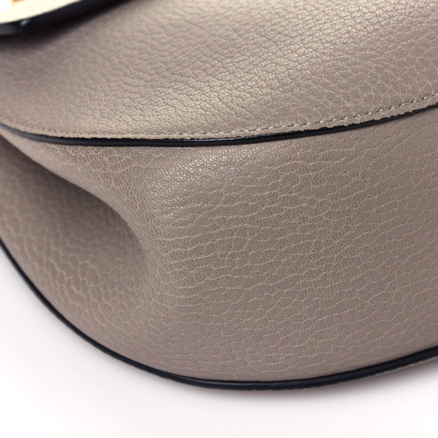 Grained Lambskin Drew Shoulder Bag Motty Grey