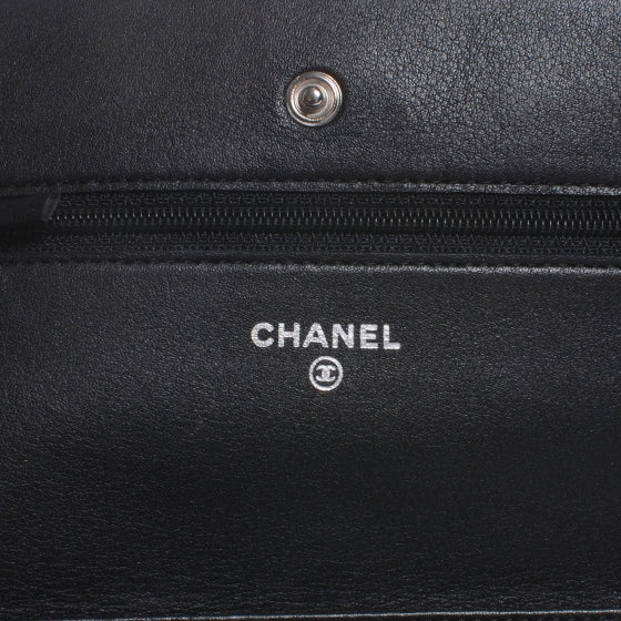 Chanel Patent Quilted Wallet On Chain WOC Black 5 of 8