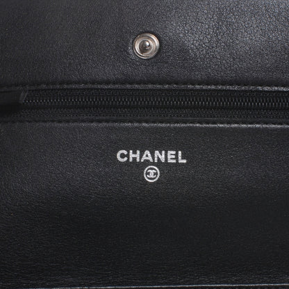 Chanel Patent Quilted Wallet On Chain WOC Black 5 of 8