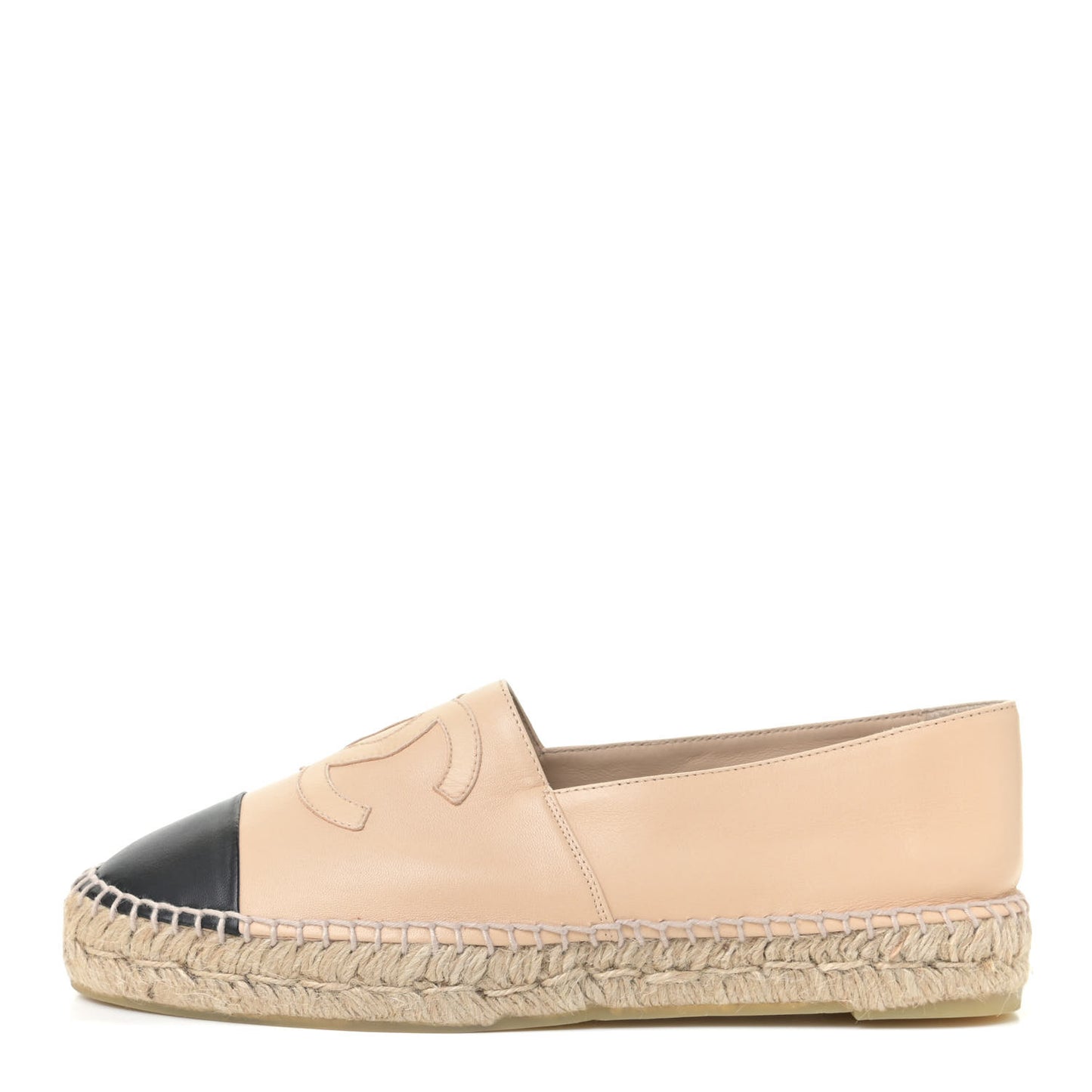 Lambskin CC Espadrilles 40 Beige Black