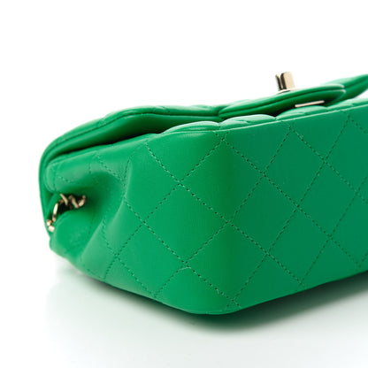 Chanel Lambskin Quilted Mini Square Flap Green 6 of 10
