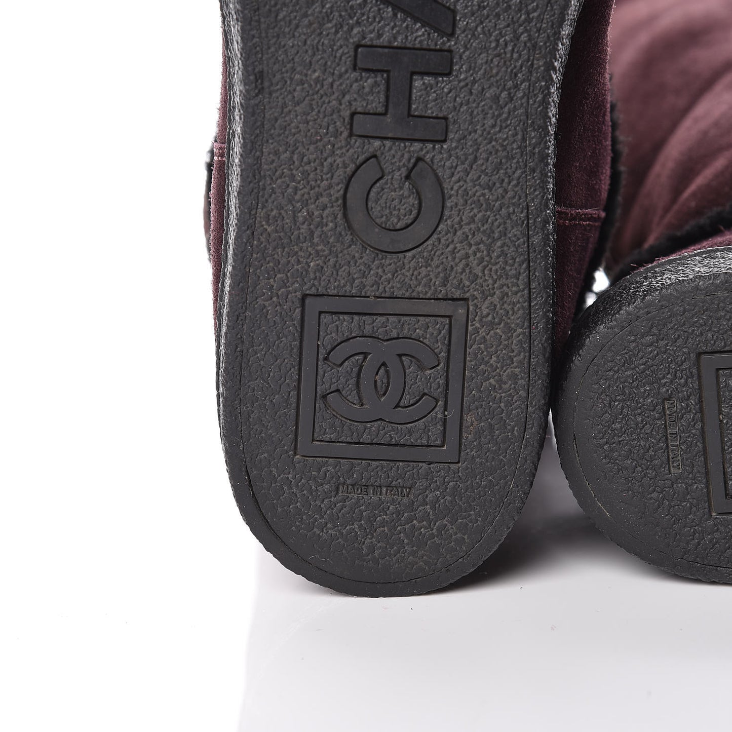 Suede Logo Boots 41 Burgundy