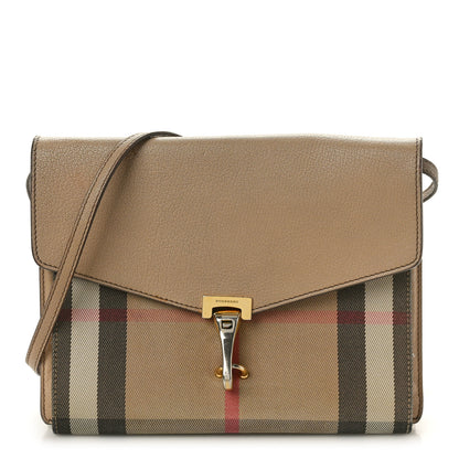 Burberry Derby Calfskin House Check Small Macken Crossbody Bag Light Beige 1 of 16