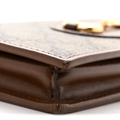 Gucci GG Supreme Monogram Azalea Calfskin Horsebit 1955 Wallet On Chain Beige Ebony Brown Sugar 12 of 13