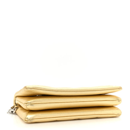 Louis Vuitton Metallic Lambskin Embossed Monogram Pochette Coussin Gold 4 of 12