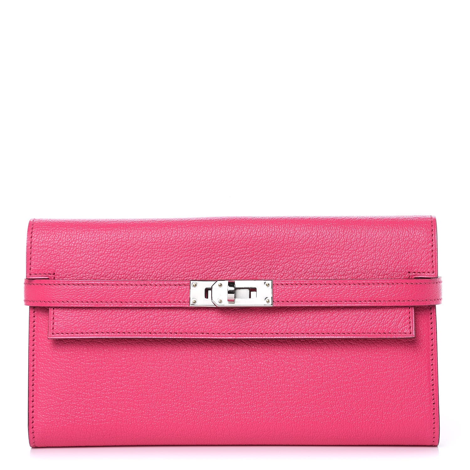 Hermes Chevre Mysore Kelly Longue Wallet Rose Tyrien 1 of 17