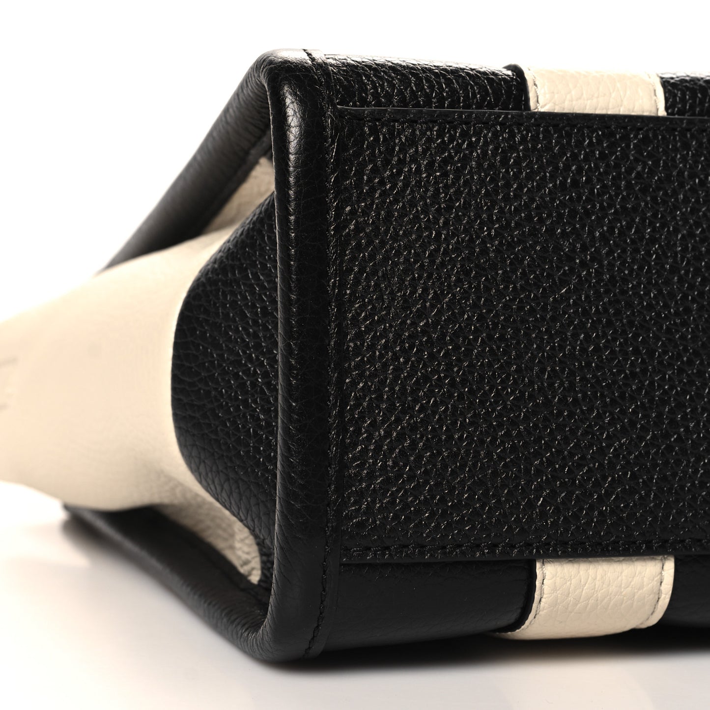 Grained Calfskin Colorblock Mini The Tote Bag Ivory Multi