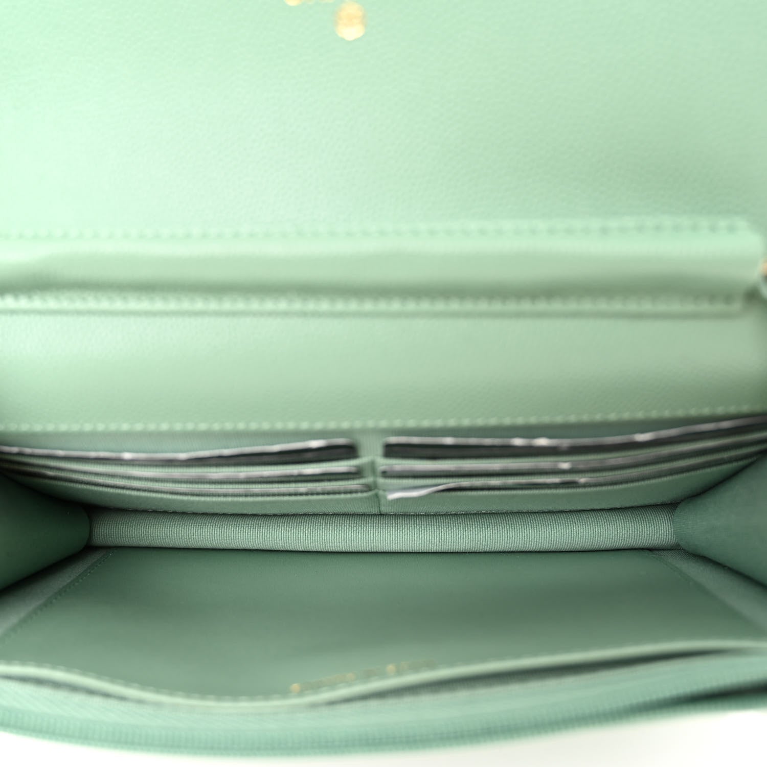 Chanel Caviar Quilted Wallet on Chain WOC Light Green 5 of 11