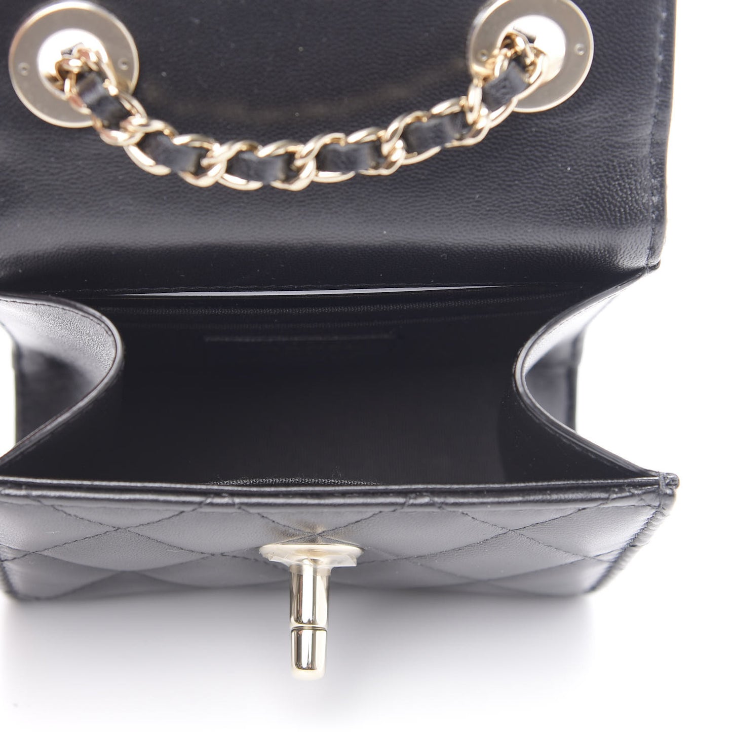 Lambskin Quilted Mini Trendy CC Chain Wallet Black