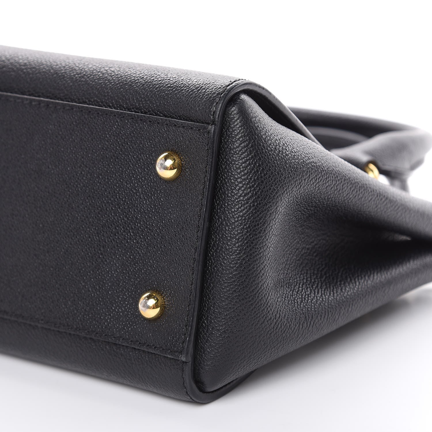 Burberry Soft Grain Calfskin Small Buckle Tote Black 9 of 13