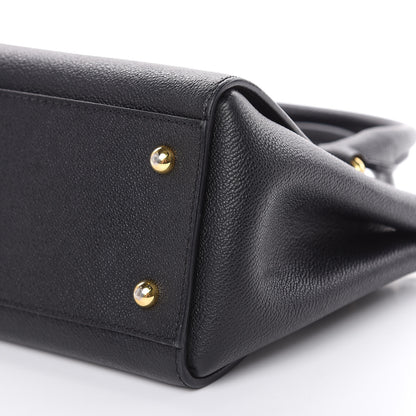 Burberry Soft Grain Calfskin Small Buckle Tote Black 9 of 13