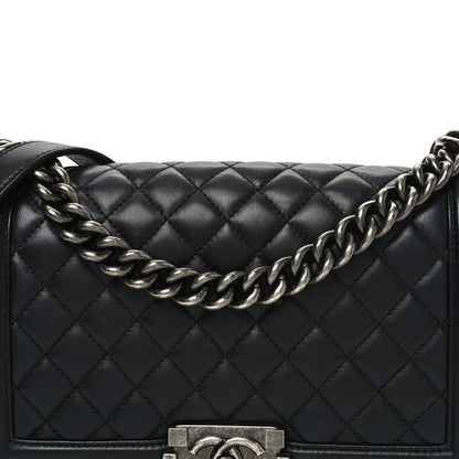 Chanel Lambskin Quilted Medium Boy Flap Black 8 of 11