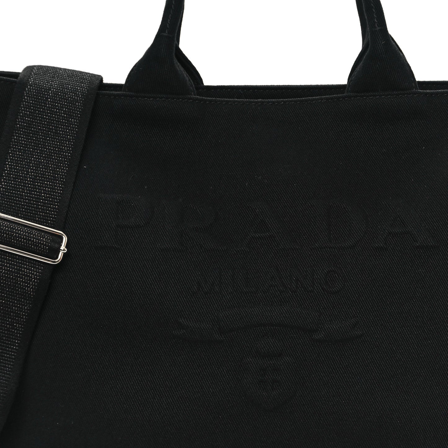 Canvas Embroidered Drill Tote Black