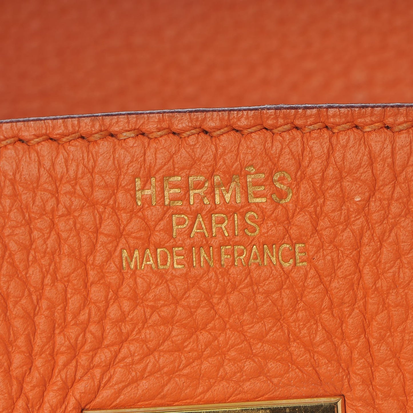 Taurillon Clemence Birkin 35 Orange