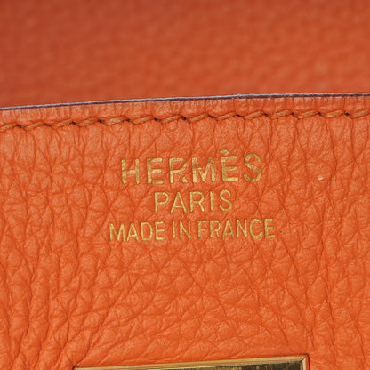 Hermes Taurillon Clemence Birkin 35 Orange 20 of 33
