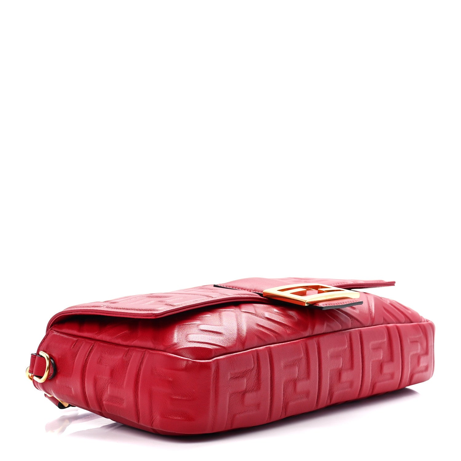 Fendi Nappa FF 1974 Embossed Large Baguette Fragola 4 of 14