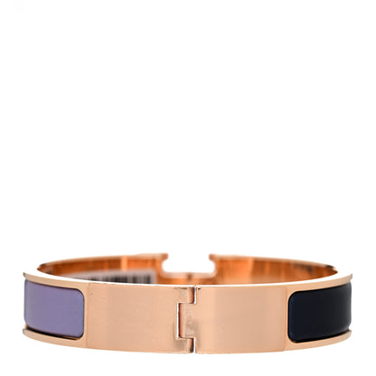 Hermes Enamel Narrow Fusion Clic Clac H Bracelet PM Lilas Ultramarine 3 of 5