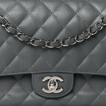 Chanel Caviar Quilted Medium Double Flap Grey 8 of 10