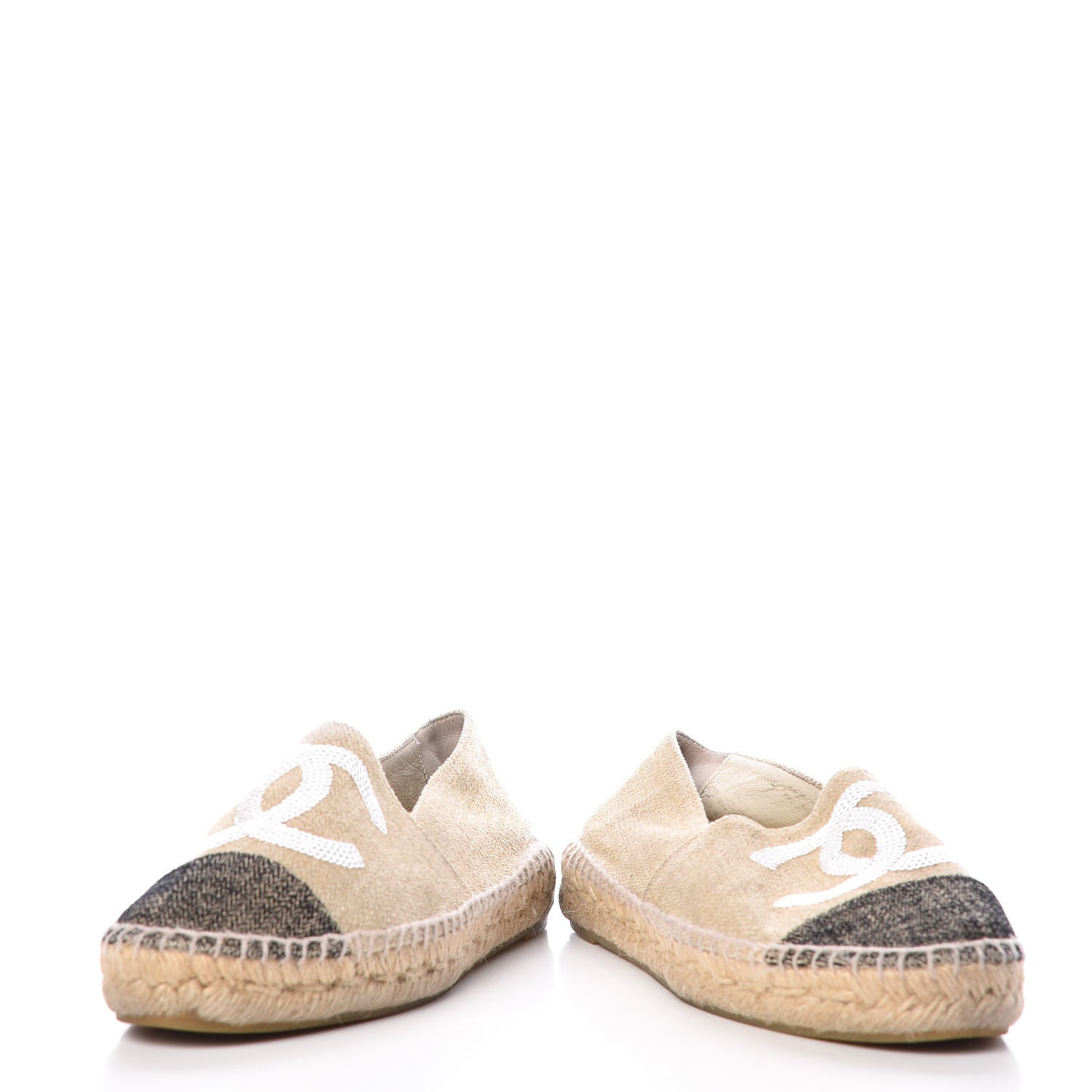 Chanel Linen Sequin CC Espadrilles 36 Beige Black 6 of 13