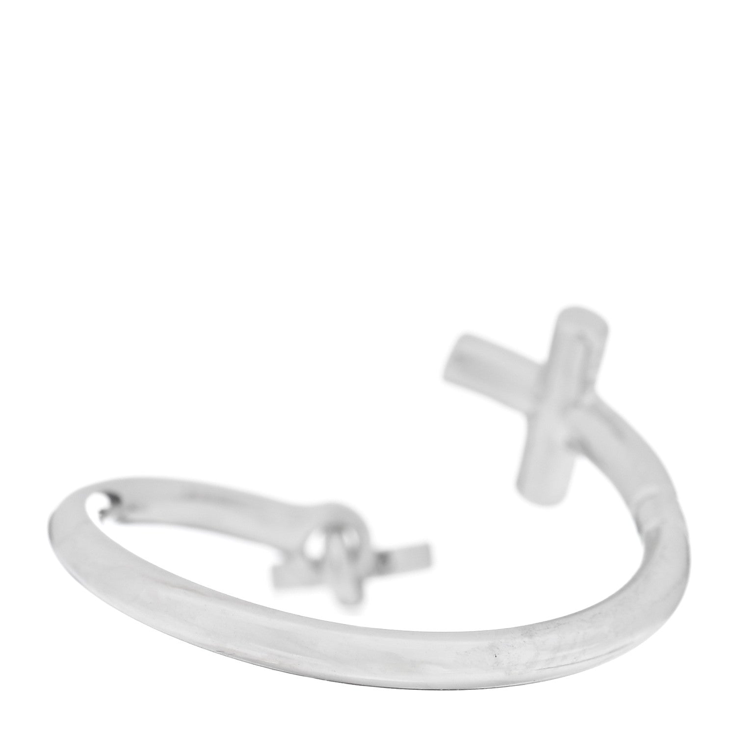 Gucci 18K White Gold Cross and Heart Ring 54 6.75 3 of 5