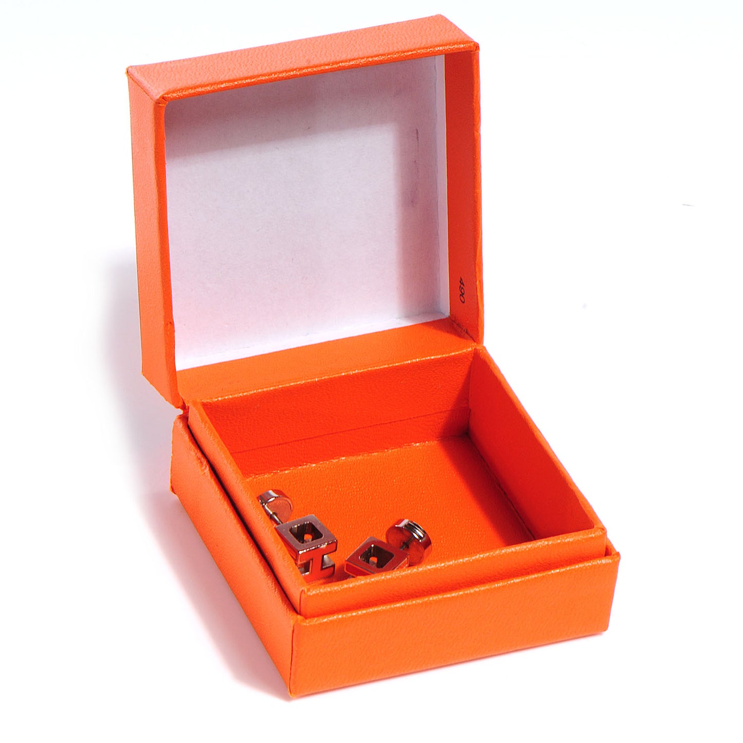 Enamel Cage d'H Earrings Orange