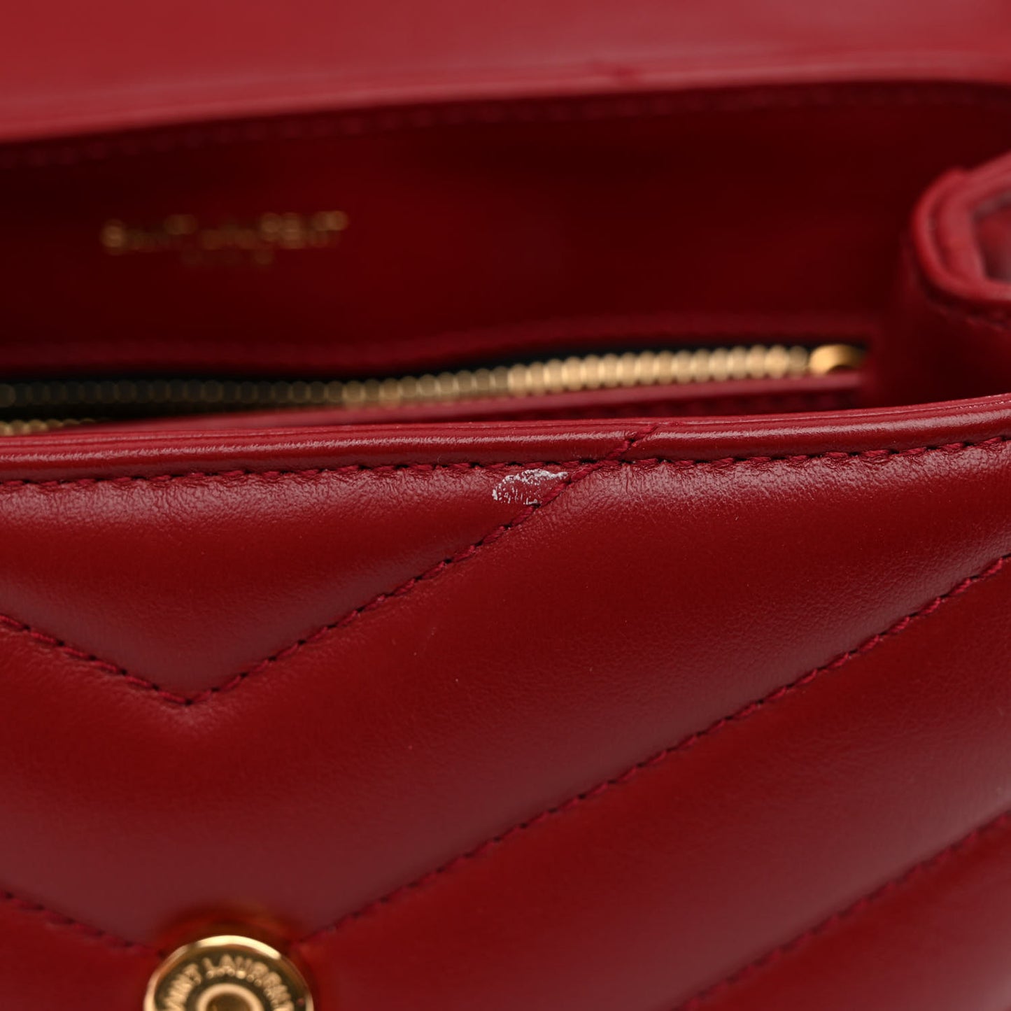 Calfskin Y Quilted Monogram Toy Loulou Crossbody Bag Rouge
