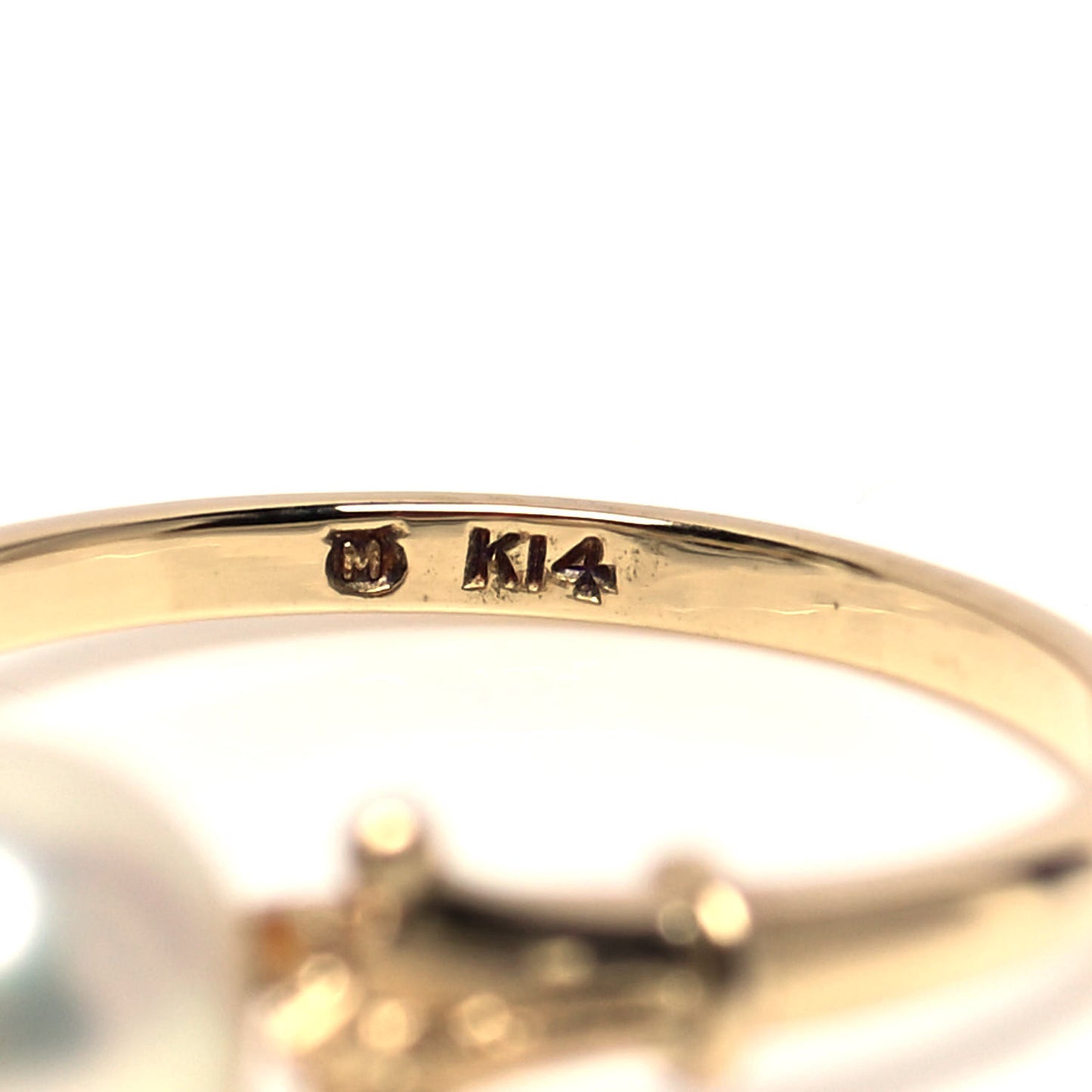 14K Yellow Gold Akoya Pearl 7mm Ring 50 5.25