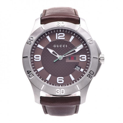 Gucci Stainless Steel Calfskin 46mm G-Timeless Quartz Watch Brown 1 of 7