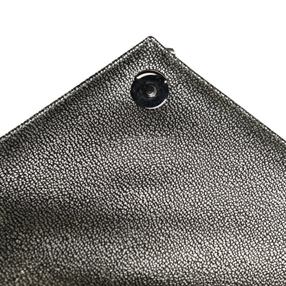 Saint Laurent Metallic Grain De Poudre Matelasse Chevron Monogram Medium College Bag Gunmetal 7 of 12