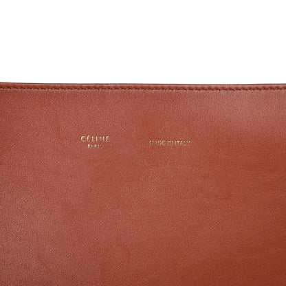 Celine Smooth Calfskin Felt Zebra Printed Oversized Twisted Cabas Chalk Brick 8 of 12