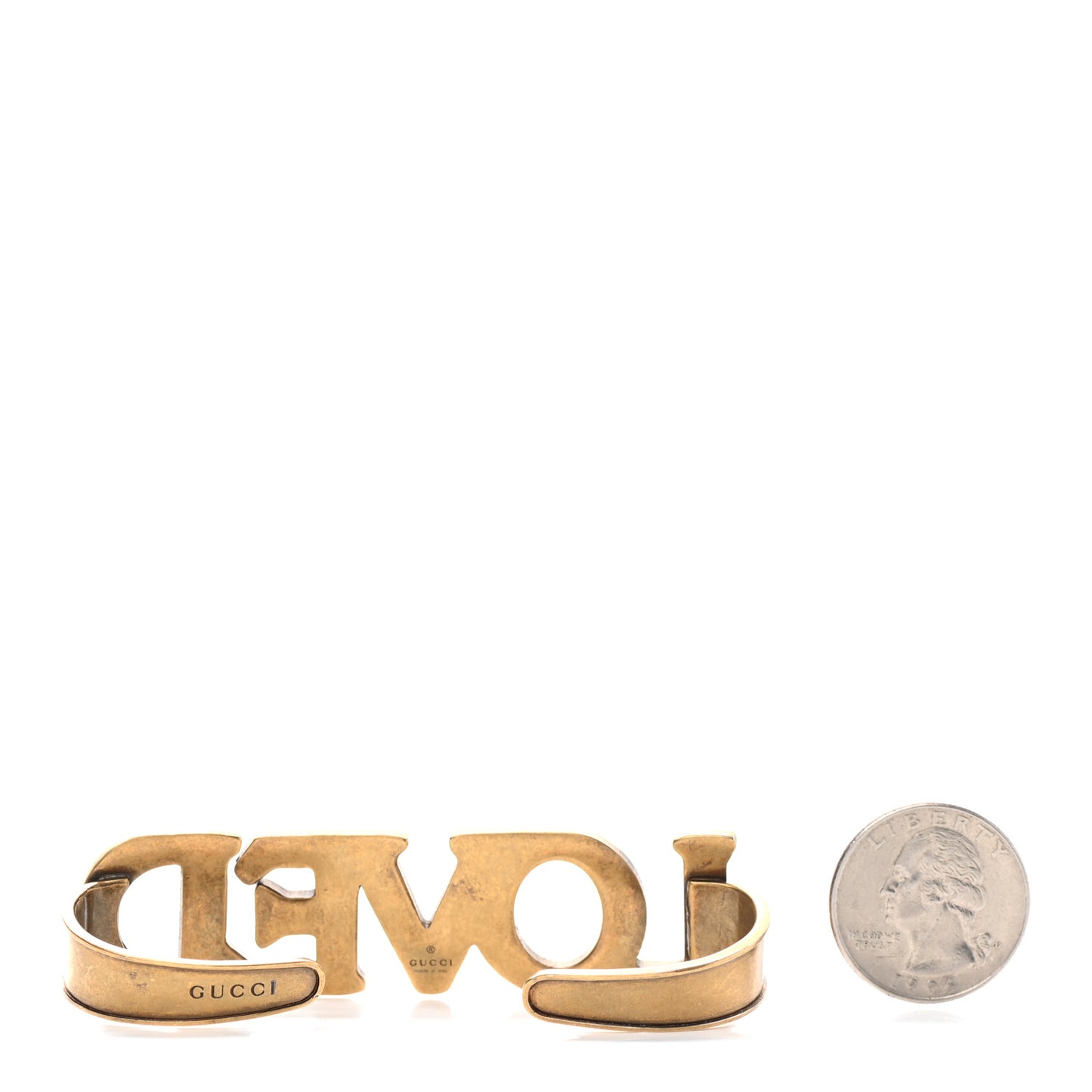 Metal Pearl Loved Palm Cuff Hand Piece Aged Gold