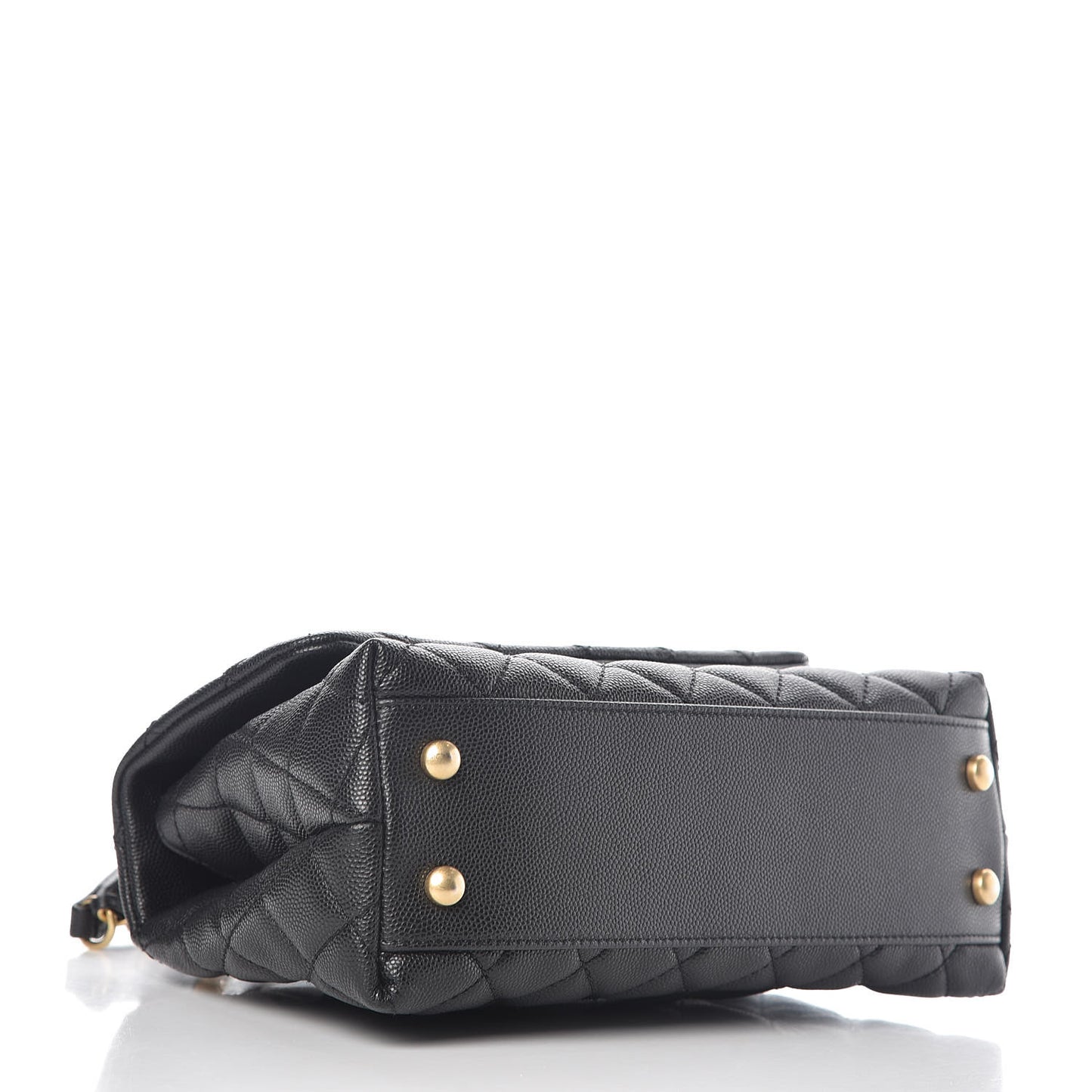 Caviar Quilted Mini Coco Handle Flap Black